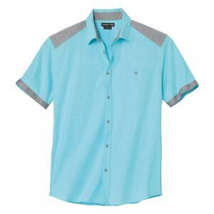 Atlas For Men Mens Slub Poplin Shirt / Turquoise